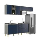 Ver imagem 2 de Cozinha Compacta Domus 6 Portas 5 Gavetas Silver/royal - Hecol Móveis
