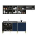 Ver imagem 3 de Cozinha Compacta Domus 6 Portas 5 Gavetas Silver/royal - Hecol Móveis