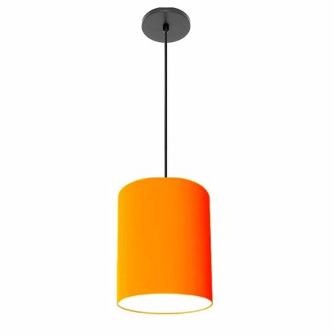 Lustre Luminária Pendente Vivare Free Lux Pe-4104pr Cúpula em Tecido 15x25cm