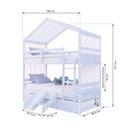 Ver imagem 3 de Treliche Solteiro Casinha Cortina e Kit Escada/Escorregador Madeira Maciça Branco Megamobilia