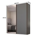 Ver imagem 4 de Guarda Roupa Veneto MDF 183x230cm 2 Portas com Espelho Cinza 1001
