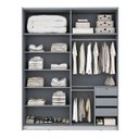 Ver imagem 3 de Guarda Roupa Veneto MDF 183x230cm 2 Portas com Espelho Cinza 1001