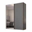 Ver imagem 2 de Guarda Roupa Veneto MDF 183x230cm 2 Portas com Espelho Cinza 1001