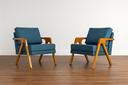 Ver imagem 1 de Conjunto 2 Poltronas Mona Veludo Azul