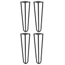 Ver imagem 1 de Kit 4 Pés de Metal 30 CM Hairpin Legs Mesa de Canto Rack e Puffs Preto