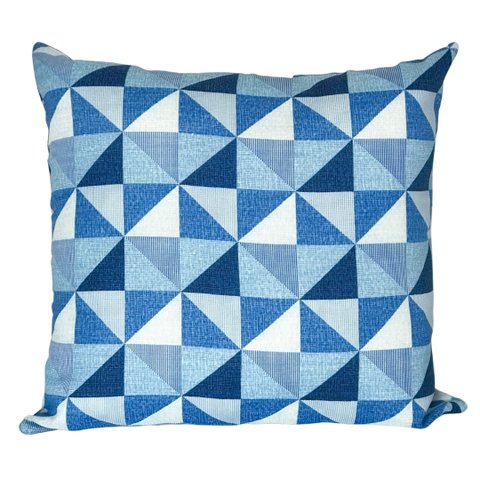 CAPA DE ALMOFADA GEOMÉTRICA AZUL - QUADRADA Almofadas Estilo
