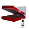 Colchão Magnético Infravermelho Massageador Eco Ozônio Queen + Box Baú + Cabeceira Vermelho - 1