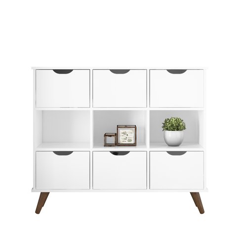Nicho Organizador Lila Retrô c/ 6 Gavetas Branco
