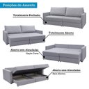 Ver mais imagens de Sofá-Cama Retrátil e Reclinável com Baú 3 Lugares 220cm Utila Yescasa