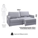 Ver imagem 4 de Sofá-Cama Retrátil e Reclinável com Baú 3 Lugares 220cm Utila Yescasa