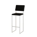 Ver imagem 2 de Banqueta Alta com Encosto Nina Industrial para Cozinha Bar Bancada Assento Moderno - Branco/preto