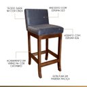 Ver imagem 3 de Banqueta Média Estofada com Encosto para Bancada 38 x 90 Cm Espanha Madeira Castanho Suede Cinza CCS