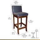 Ver imagem 2 de Banqueta Média Estofada com Encosto para Bancada 38 x 90 Cm Espanha Madeira Castanho Suede Cinza CCS