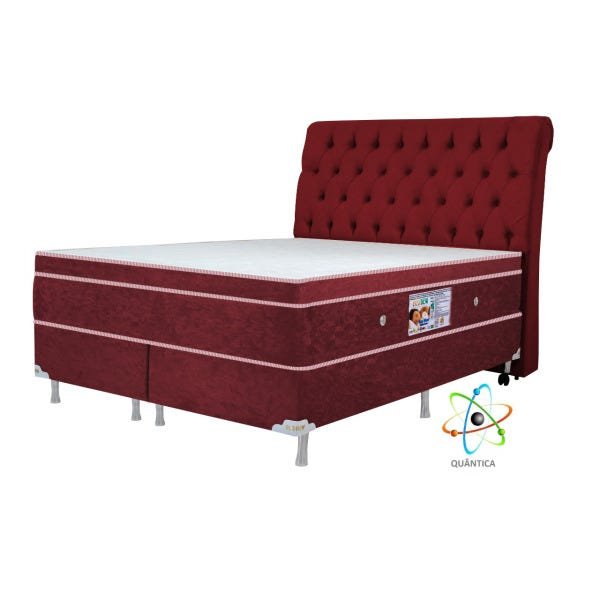 Colchão Magnético Infravermelho Antigermes Linha Luxo Quântico Queen Bordo + Box + Cabeceira - 1