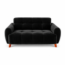 Ver imagem 7 de Sofá Veludo Preto Living 160cm 3 Lugares Confortável Sala de Estar Pes de Madeira - Top Sofás