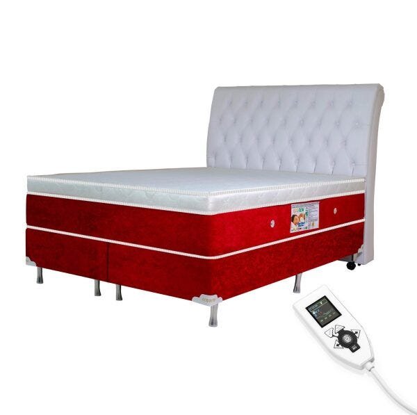 Colchão Queen Eco New Colchões Magnético Infravermelho Massageador Bioquântico Vermelho - 1