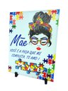 Ver imagem 1 de Porta Retrato Presente Lembrança Exclusivo Azulejo decorativo para Mães Autistas Coleção Tea & Amor