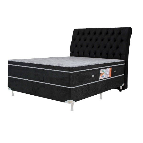 Colchão Magnético Infravermelho Antigermes Linha Luxo Casal Preto + Box - 1