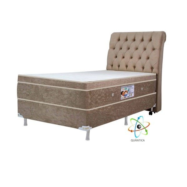 Colchão Magnético Infravermelho Antigermes Linha Luxo Quântico Solteiro Bege + Box - 1