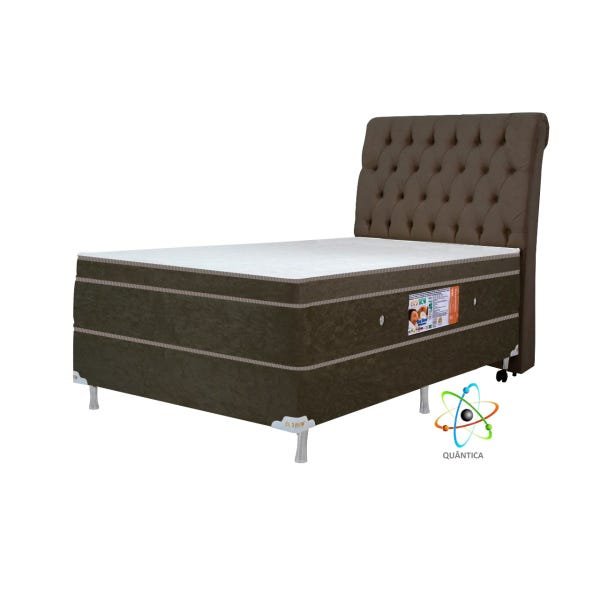 Colchão Magnético Infravermelho Antigermes Linha Luxo Quântico Solteiro Marrom + Box - 1