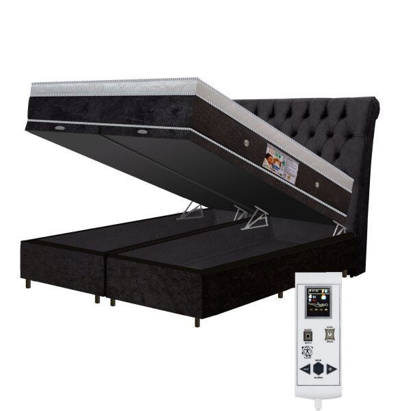 Colchão Magnético Infravermelho 40 Tipo de Massagens Bio Quântico Queen Cinza + Box Baú + Cabeceira - 1