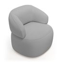 Ver imagem 7 de Kit Poltrona Giratória e Sofá Orgânico Living Glee 03 Lugares 170cm Linho Cinza - Abmaza