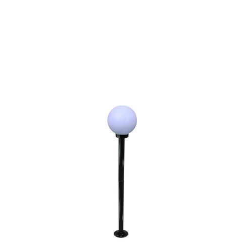 Poste de Jardim com Globo de Polietileno Leitoso 1,30m p10/b15 em Aço Preto
