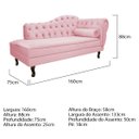 Ver imagem 5 de Kit Diva Recamier Diana 160cm Lado Esquerdo e 01 Poltrona Classic Suede Rosa Bebê - ADJ Decor