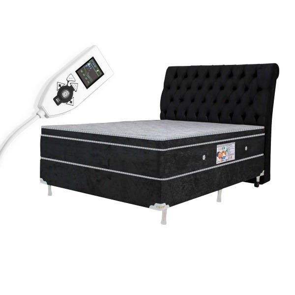 Colchão Casal Eco New Colchões Magnético Infravermelho Massageador Bioquântico Preto - 1