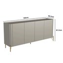 Ver imagem 2 de Balcão Buffet Bend Contemporâneo 4 Portas MDF 180cm Grigio com Bronze e Dourado Casa Lar Shop