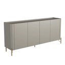 Ver imagem 4 de Balcão Buffet Bend Contemporâneo 4 Portas MDF 180cm Grigio com Bronze e Dourado Casa Lar Shop