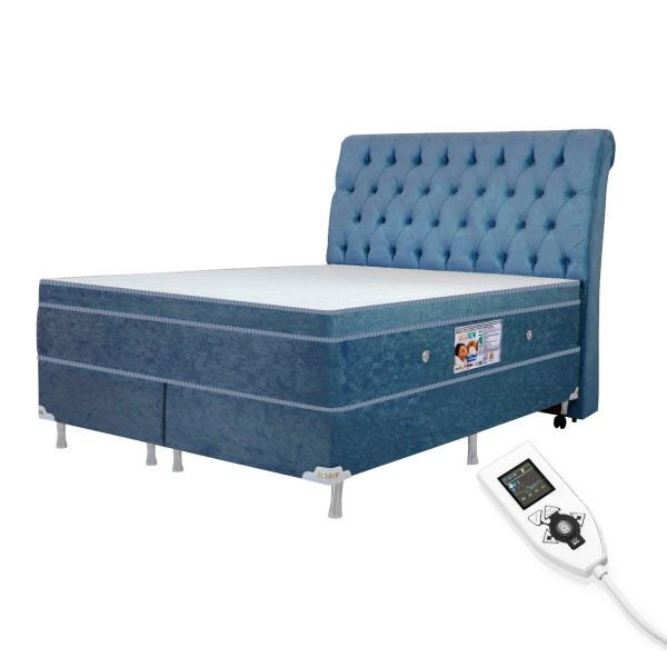 Colchão Magnético Infravermelho Massageador Bioquântico Queen Azul + Box - 1
