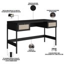 Ver imagem 6 de Estante Livreiro Home Office e Mesa Escrivaninha Pés Madeira Moss A03 Nero Preto - Lyam Decor