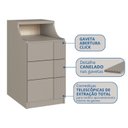 Ver imagem 4 de Mesa de Cabeceira 3 Gavetas Elegance Canelado Cinza