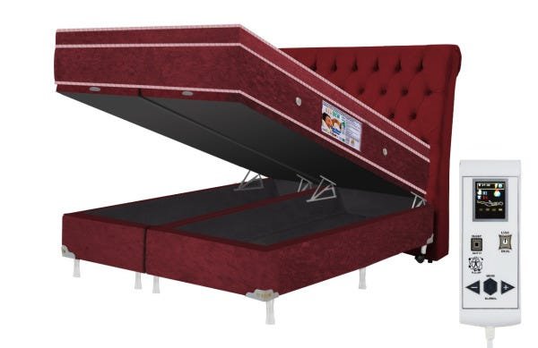 Colchão Magnético Infravermelho 40 Tipo de Massagens Bio Quântico Queen Bordo + Box Baú + Cabeceira - 1