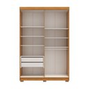 Ver imagem 4 de Guarda-Roupa Solteiro 4 Portas 2 Gavetas em MDF Lugano Marrom/Cerejeira