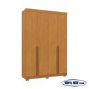 Ver imagem 5 de Guarda-Roupa Solteiro 4 Portas 2 Gavetas em MDF Lugano Marrom/Cerejeira