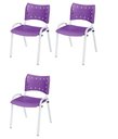 Ver imagem 2 de Cadeira Iso Base Branco Igreja, Escola, Escritório - Violeta Kit 3 Peças