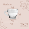 Jogo Xicaras Café Vidro Transparente 70ml 10 Pç S/ Pires - 6