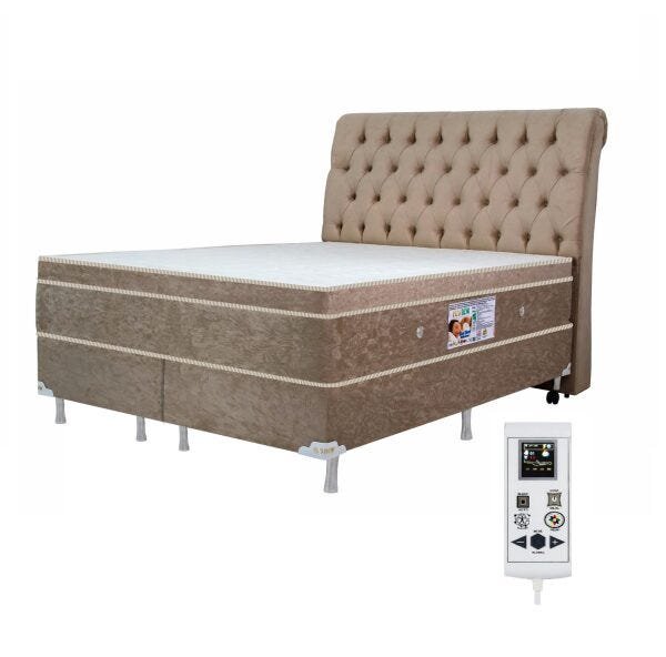 Colchão Magnético Infravermelho Massageador Bioquântico Cromoterapia Queen Bege + Box - 1