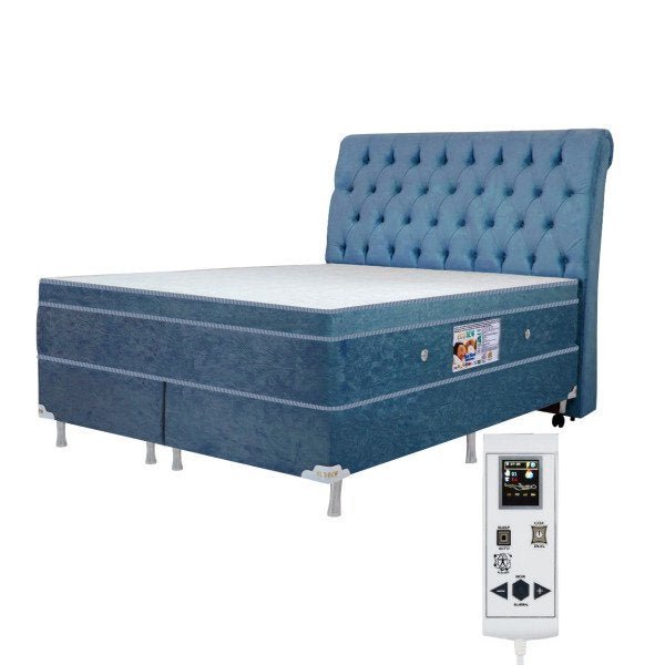 Colchão Queen Eco New Colchões Magnético Infravermelho 40 Tipo de Massagens Bio Quântico Azul - 1