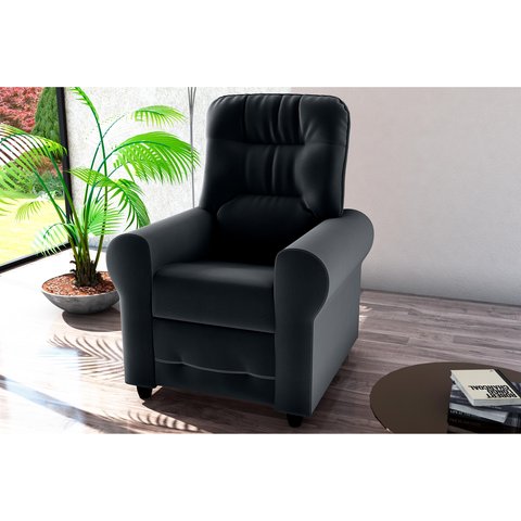 Poltrona Reclinável Mx24 Clio Veludo Preto E451 - Matrix