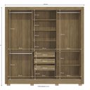 Ver imagem 4 de Guarda Roupa Casal 3 Portas de Correr C/3 Gavetas Espelho e Pés Cb04m570 Kappesberg - Nogueira/fendi