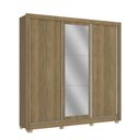 Ver imagem 2 de Guarda Roupa Casal 3 Portas de Correr C/3 Gavetas Espelho e Pés Cb04m570 Kappesberg - Nogueira/fendi