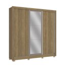 Ver imagem 1 de Guarda Roupa Casal 3 Portas de Correr C/3 Gavetas Espelho e Pés Cb04m570 Kappesberg - Nogueira/fendi