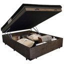 Ver imagem 5 de Cama Baú Casal Suede + Colchão Casal Ortobom Iso Dupla Face 60X138X188 Marrom