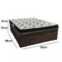 Ver imagem 6 de Cama Baú Casal Suede + Colchão Casal Ortobom Iso Dupla Face 60X138X188 Marrom