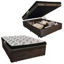 Ver imagem 1 de Cama Baú Casal Suede + Colchão Casal Ortobom Iso Dupla Face 60X138X188 Marrom