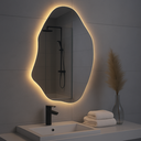 Ver mais imagens de Espelho Grande Orgânico Lapidado Decorativo Sala Hall Parede 90x60 Cm Moderno com Led Fria 6500k