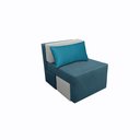 Ver imagem 5 de Poltrona Cama Cx_nu que Se Transforma em Sofá Cama de Solteiro em Sued/sarja Azul